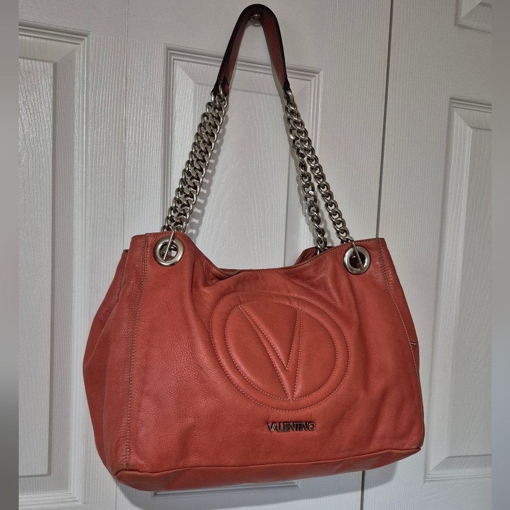 Valentino By Mario Luisa Shoulder Bag With Silver Chain
